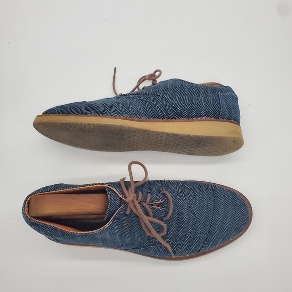 Toms Denim Wingtip Oxfords Men’s Size 8.5M Shoes - Picture 13 of 15
